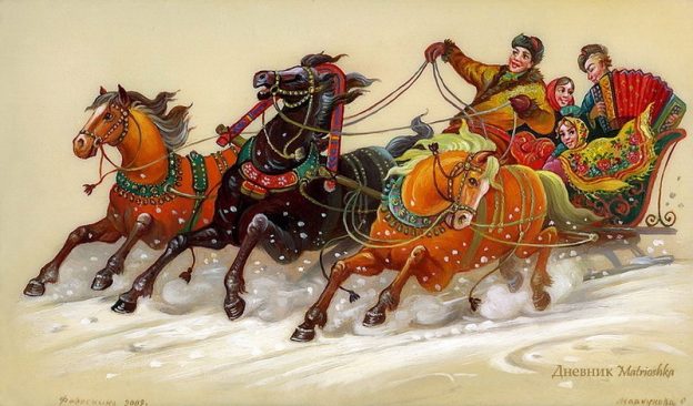 Вот мчится тройка, удалая!