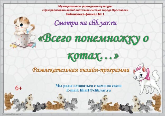 Развлекательная онлайн-программа «Всего понемножку о котах…»