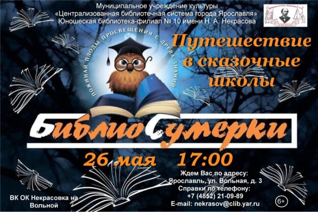 Библиосумерки «Путешествие в сказочные школы»